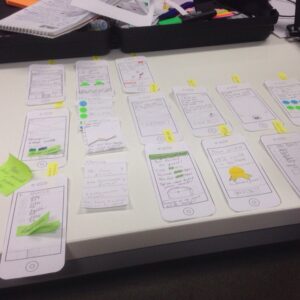 Paper prototypes of an mobile app